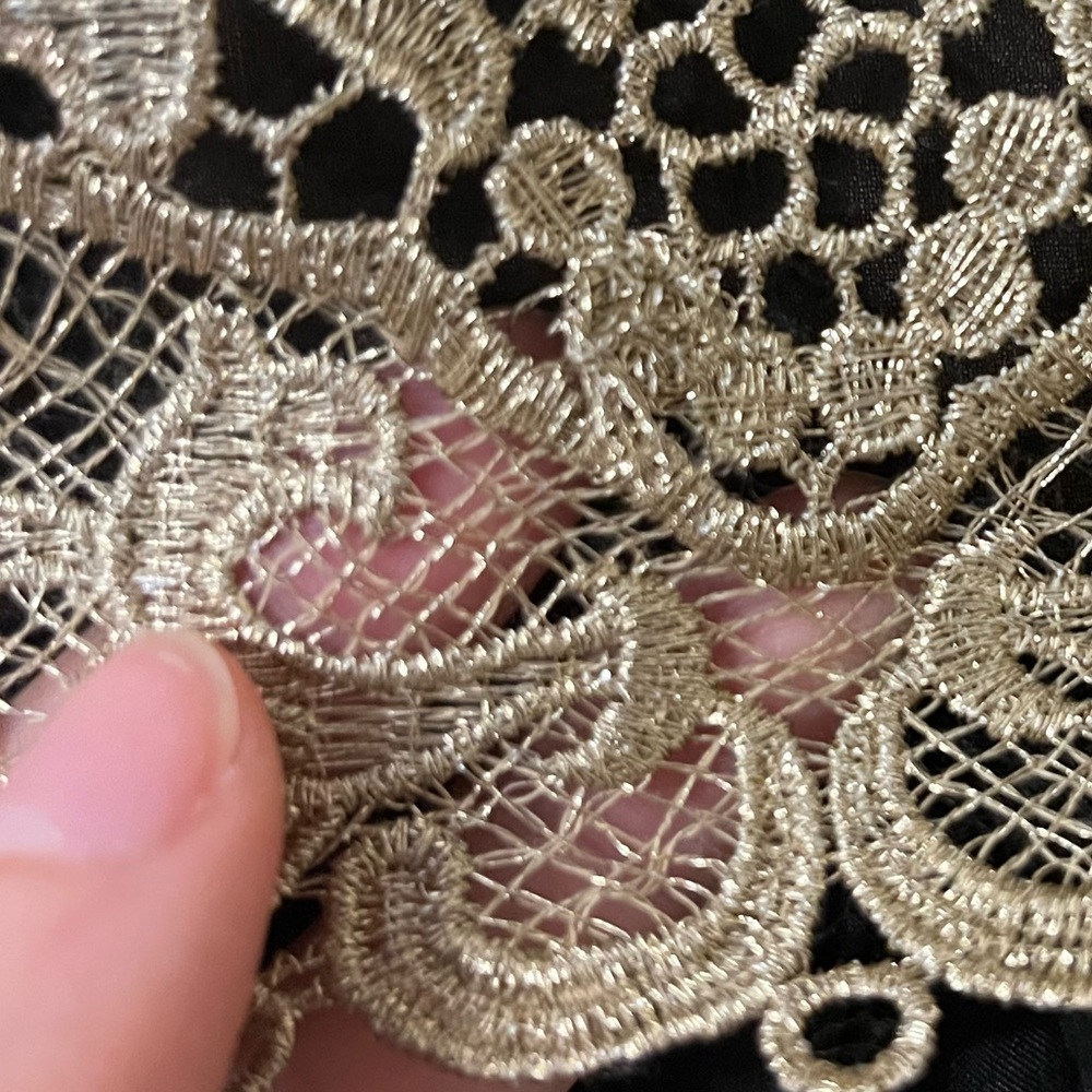 Marchesa Notte Size 8 Black and Gold Cocktail Dress - Picture 6 of 8